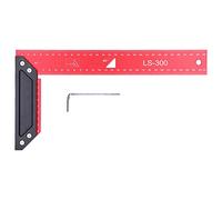 Escuadras de carpintería para trabajos en madera con estructura de aluminio, regla de trazado en L de alta precisión con escala láser, escuadra de carpintero de 90 grados para (300 mm)