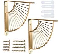 Escuadras Estantería Metalicas de Oro - Soporte Baldas Pared 2 Piezas, Estructura Soporte Estantería 90 Grados, Aparato para Estanterías Moderno y Clásico