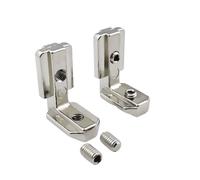Escuadras Metalicas 10 conectores de esquina ocultos interiores con tornillos for perfil aluminio(45-M8 Silver)