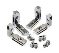 Escuadras Metalicas 10 conectores internos ocultos con tornillos for accesorios de perfil aluminio las series 2020, 3030 y 4040(45-M8 Silver)