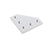Escuadras Metalicas 4 piezas de 5 orificios de 90 grados for placa de unión de esquina, tira de conexión for perfil de aluminio(L5-Silver)