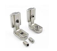 Escuadras Metalicas Lote de 10 conectores esquina ocultos interiores con tornillos for perfiles aluminio las series 2020, 3030, 4040 y 4545(45-M8 Silver)