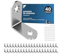 escuadras metalicas Shinfly, 40 piezas 30 x 30 mm, ángulo de metal de 90 grados con 85 tornillos, soportes en L de ángulo de metal de acero inoxidable, para muebles, sillas,ventanas