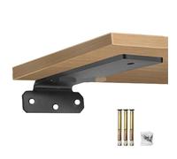 Escuadras Para Estanterias 220kg Wall Shelf Bracket Suspended Tripod Shelf Support Hidden Wall Fixed Partition Storage Rack Shelves Angle Bracket Thicken(Black 6 inches 1pcs)