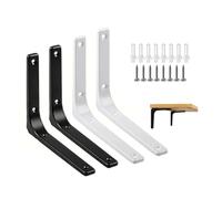 Escuadras Para Estanterias 2Pcs Heavy-Duty Iron L-Shaped Shelf Brackets Right Angle Corner Supports For Wall Mounted Furniture Bracket Support Hardware(White 125x150mm)