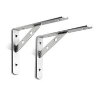 Escuadras Para Estanterias 2Pcs Heavy Stainless Steel Duty Triangle Shelf Brackets Wall Mounted L Shape Thickened Corner Brace Shelf Right Angle Bracket(400X250X25-4MM)