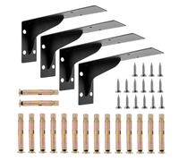 Escuadras Para Estanterias 4PCS Floating Shelf Brackets 6/8/10 Inch Heavy Duty Wall Wall Shelf Bracket 160lbs Load Capacity Brackets For Shelves Support(8 inch 4PCS)