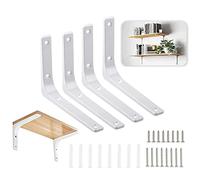 Escuadras para Estanterias Escuadras Metalicas Blanco Soporte de Esquina 90 Grados,4 Piezas Soporte Estanteria Pared Acero Inoxidable 200x150x30,soporte de estante en forma de L