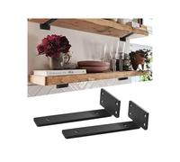 Escuadras Para Estanterias Heavy Duty Floating Shelf 2PCS Brackets Accessories Metal Black Coated Wall Shelf Support Wall Mount Cast Iron Shelves Brackets(200mm)
