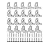 Escuadras Para Estanterias Stainless Steel L Bracket Corner Brace With Screws 90°Angle Joint Brackets Fastener Wood Cabinet Connector Support Frame Shelf(20Set-2x2cm)