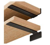 Escuadras Para Estanterias Thickened Floating Shelf Brackets Wall-Mounted Integrated Invisible L Bracke Space-Saving Furniture Board Support(Black-30CM)