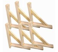 Escuadras soportes para repisas de Madera 6 unidades de Pino Aketemola | Escuadras de Estilo Natural para Baldas | Hechas a Mano | Fácil Instalación | 28x22 cm