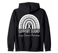 Escuadrón de apoyo a la concienciación sobre el cáncer de pulmón Cinta blanca Cáncer de pulm Sudadera con Capucha