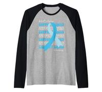 Escuadrón de Apoyo Behcet Enfermedad Concientización Cinta Azul Camiseta Manga Raglan