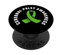Escuadrón de Apoyo de Cinta Verde para concientización sobre la parálisis Cerebral PopSockets PopGrip Adhesivo