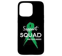 Escuadrón de Apoyo de Cinta Verde para la concienciación de la Enfermedad renal Carcasa para iPhone 15 Pro MAX