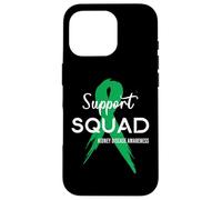 Escuadrón de Apoyo de Cinta Verde para la concienciación de la Enfermedad renal Carcasa para iPhone 16 Pro