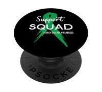 Escuadrón de Apoyo de Cinta Verde para la concienciación de la Enfermedad renal PopSockets PopGrip Adhesivo
