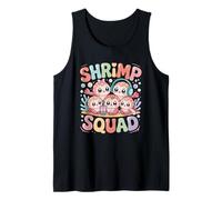 Escuadrón de camarones Lindo Kawaii Cartoon Sea Ocean Friends Camiseta sin Mangas