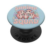 Escuadrón de camarones Lindo Kawaii Cartoon Sea Ocean Friends PopSockets PopGrip Adhesivo