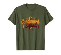 Escuadrón de condimentos: esparcidores de Salsa de Tomate y Mostaza Camiseta, Hombre, Verde Oliva, XL