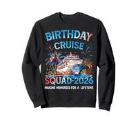 Escuadrón de cruceros de cumpleaños 2026 Party Crew a Bordo Vacaciones en Barco Sudadera