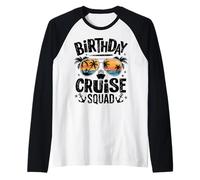 Escuadrón de cruceros de cumpleaños Fiesta náutica Tripulación Vacaciones Tropical Camiseta Manga Raglan