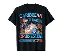 Escuadrón de cruceros de cumpleaños por el Caribe 2026 Viaje Familiar a Juego Camiseta