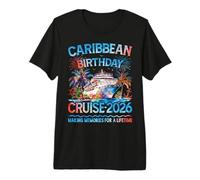 Escuadrón de cruceros de cumpleaños por el Caribe 2026 Viaje Familiar a Juego Camiseta Premium