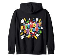 Escuadrón de cumpleaños Familia Cumpleaños Constructor de Ladrillos a Juego Sudadera con Capucha