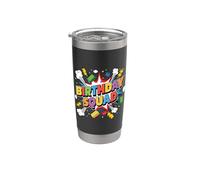 Escuadrón de cumpleaños Familia Cumpleaños Constructor de ladrillos a juego Vaso térmico de acero inoxidable de doble pared