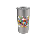 Escuadrón de cumpleaños Familia Cumpleaños Constructor de ladrillos a juego Vaso térmico de acero inoxidable de doble pared