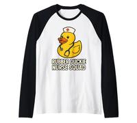 Escuadrón de enfermeras de goma Duckie divertido y lindo crucero del equipo de enfermería Camiseta Manga Raglan