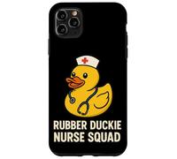 Escuadrón de enfermeras de goma Duckie divertido y lindo crucero del equipo de enfermería Carcasa para iPhone 11 Pro Max