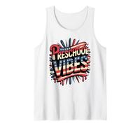 Escuadrón de Maestros patrióticos del Primer día de American Preschool Vibes Camiseta sin Mangas
