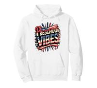 Escuadrón de Maestros patrióticos del Primer día de American Preschool Vibes Sudadera con Capucha