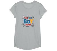 Escuadrón de niños de Primer Grado 2023 Diversión de Aventura Camiseta, Niñas, Gris Jaspeado, Pequeña