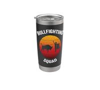 Escuadrón de toros | Pelea de toros española vintage Vaso térmico de acero inoxidable de doble pared