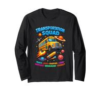 Escuadrón de Transporte Divertido autobús Escolar de Regreso a la Escuela Retro Manga Larga