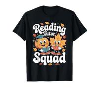 Escuadrón de tutores de Lectura Autumn Vibes Teacher Pumpkin Book Lover Camiseta