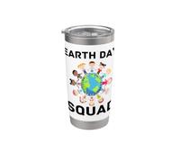Escuadrón del Día de la Tierra Planeta Mundo Limpio Pandilla LoveFunny Vaso térmico de acero inoxidable de doble pared