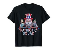 Escuadrón patriótico Tres lindos Cockatiels 4 de julio EE Camiseta