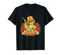 Escucha a tu Enfermera Día de los Muertos Skull Humor RN Camiseta