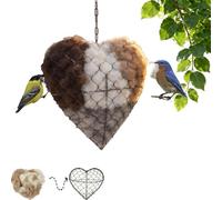 Escucha de anidación de pájaros de Fibra Hecha a Mano, Soporte de Material de anidación de pájaros, Refugio de pájaros al Aire Libre de Doble Temporada para jardín, Nido de Lana (1pc)