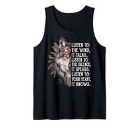 Escucha el Viento Que Habla Escucha el Arte del Lobo del Silencio Camiseta sin Mangas