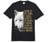 Escucha el Viento Que Habla Escucha el Silencio Lobo Blanco Comfort Colors Adult Heavyweight T-Shirt