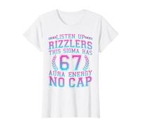 Escucha Rizzlers Este Sigma Tiene 67 Aura Energy Six Seven Camiseta gráfica económica, Mujer, Blanco, XL