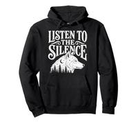 Escucha The Silence Wolf Senderismo Camping Vida Silvestre al Aire Libre Sudadera con Capucha