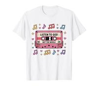 Escuchar a Dios No El Mundo Dios Cristiano Jesús Biblia Fe Camiseta gráfica económica, Hombre, Blanco, M