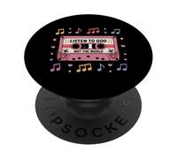 Escuchar a Dios No El Mundo Dios Cristiano Jesús Biblia Fe PopSockets PopGrip Adhesivo